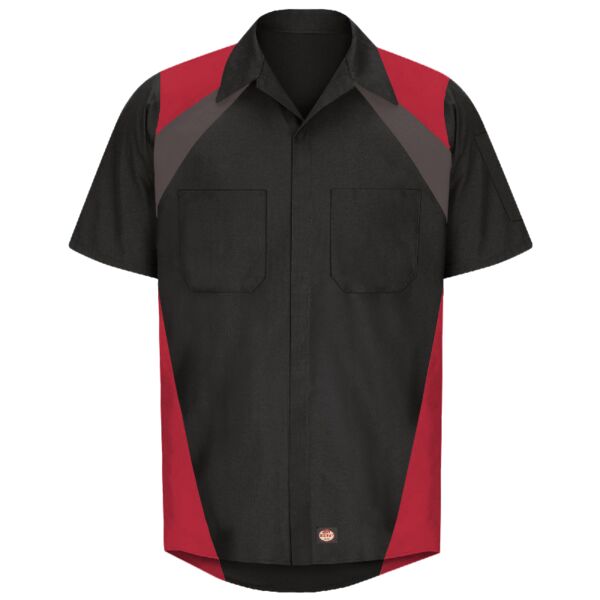 Men's Tri-Color Short Sleeve Shop Shirt Thumbnail